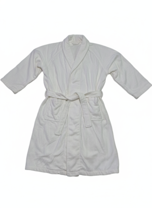 Yumuşak Dokulu Beyaz Pamuk ve Bambu Karışımı Bornoz