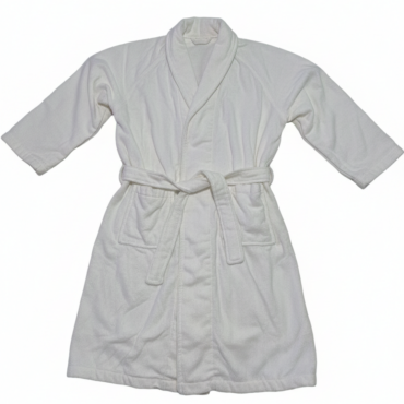 Yumuşak Dokulu Beyaz Pamuk ve Bambu Karışımı Bornoz
