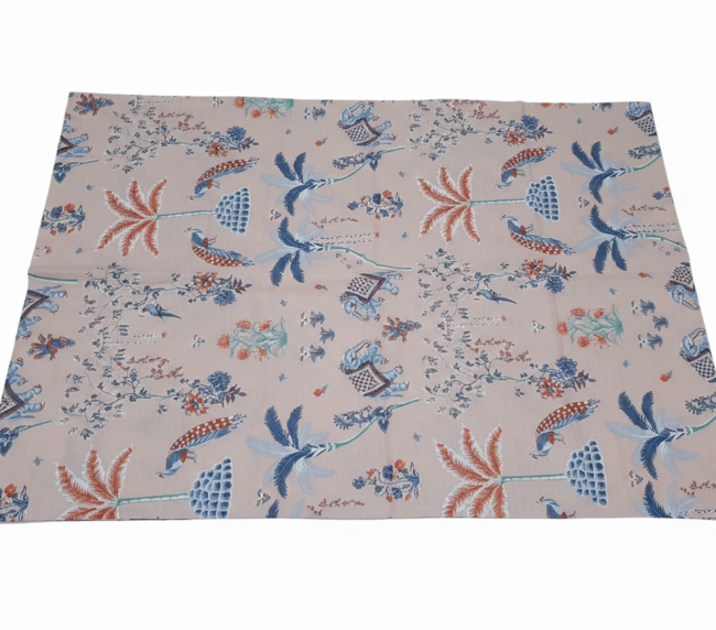 Palmiyeli Krem ve Yeşil Nevresim Takımı