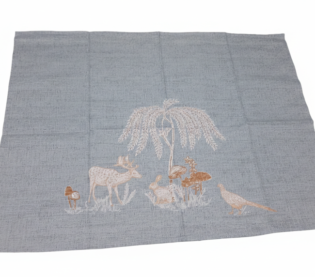 Gri Geyikli Bahçe Nevresim Takımı