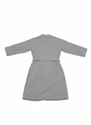 Yumuşak Cepsiz Beyaz Pamuk ve Bambu Karışımı Bornoz