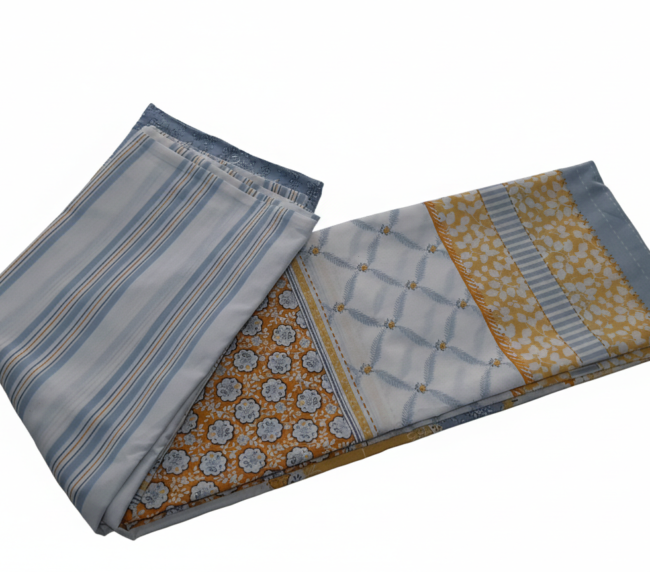 Mavi ve Sarı Dinamik Desenli Nevresim Takımı