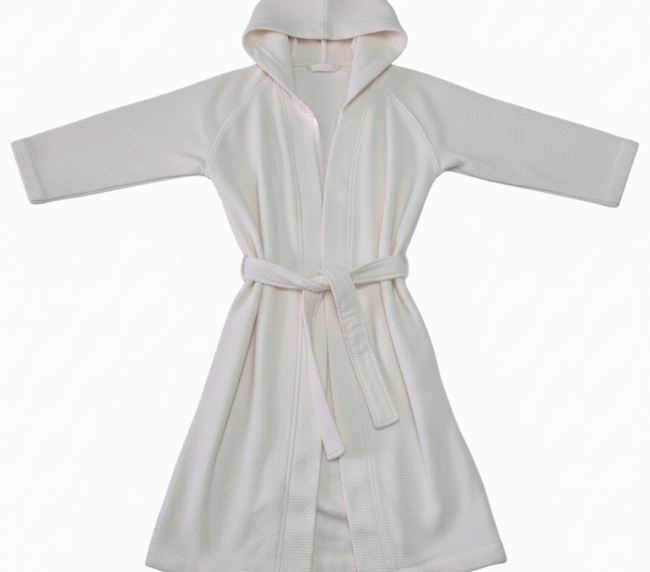 Small Kapşonlu Beyaz Bornoz