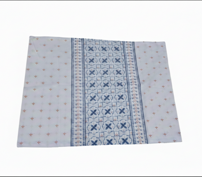 Mavi Desenli Pamuk Nevresim Takımı