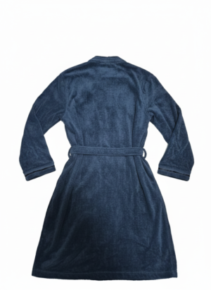 Koyu Mavi Pamuk ve Bambu Karışımı Bornoz